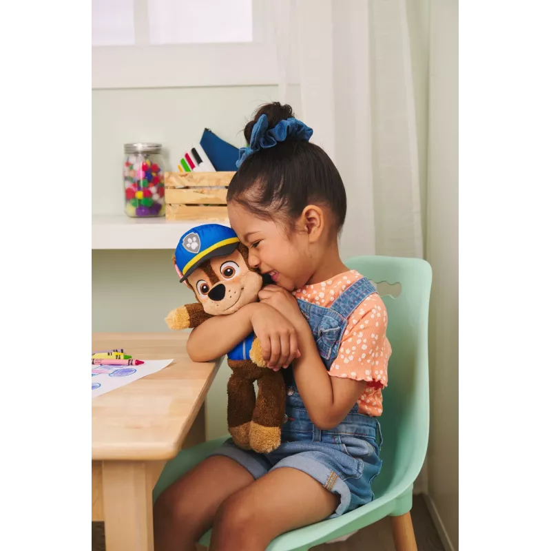 PAW Patrol GUND oficialus Chase Take Along Buddy minkštas žaislas, aukščiausios kokybės pliušinis šuniukas nuo 1 metų, mėlynas/ rudas, 33 cm