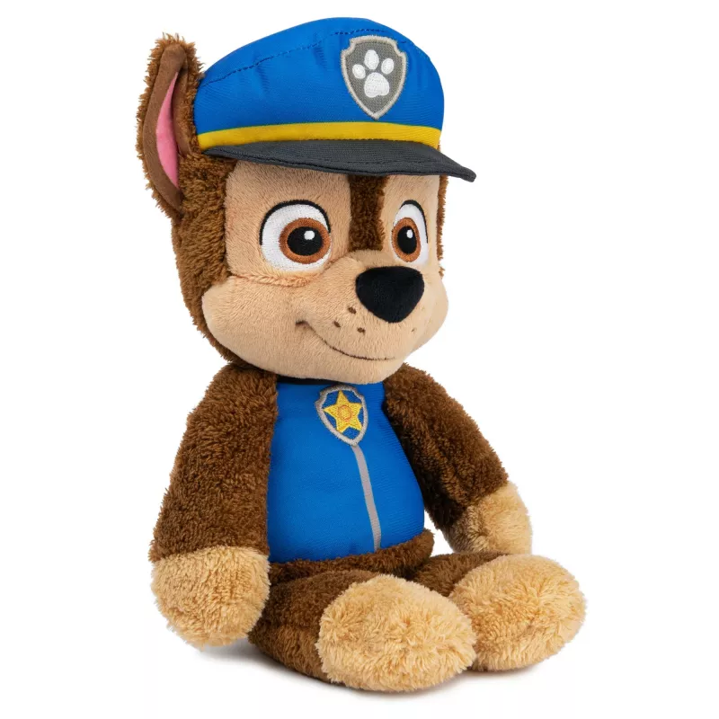 PAW Patrol GUND oficialus Chase Take Along Buddy minkštas žaislas, aukščiausios kokybės pliušinis šuniukas nuo 1 metų, mėlynas/ rudas, 33 cm
