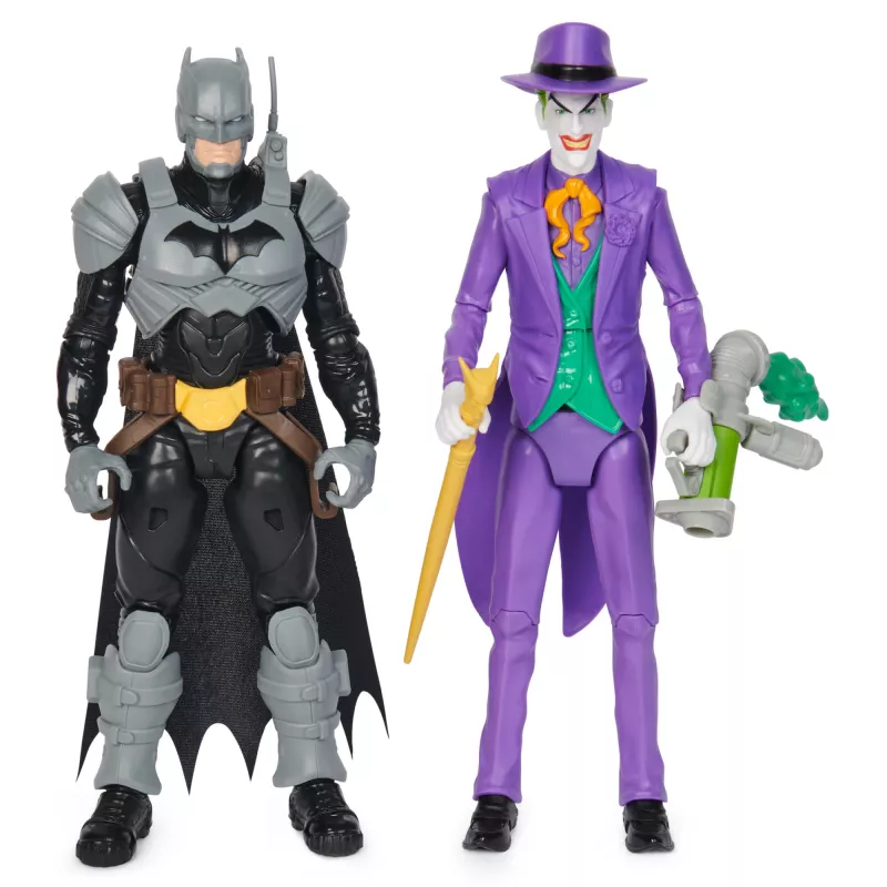 DC Comics Batman Adventures veikėjų rinkinys Betmenas prieš Džokerį, 2 figūrėlės, 12 šarvų aksesuarų, 12 colių superherojų žaislas berniukams ir mergaitėms