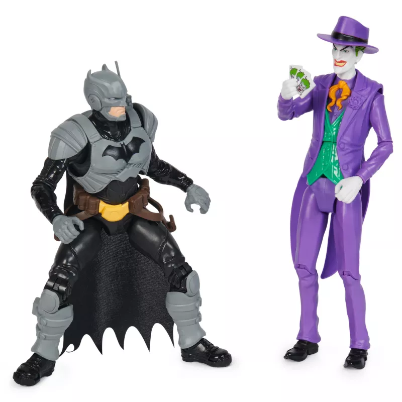 DC Comics Batman Adventures veikėjų rinkinys Betmenas prieš Džokerį, 2 figūrėlės, 12 šarvų aksesuarų, 12 colių superherojų žaislas berniukams ir mergaitėms