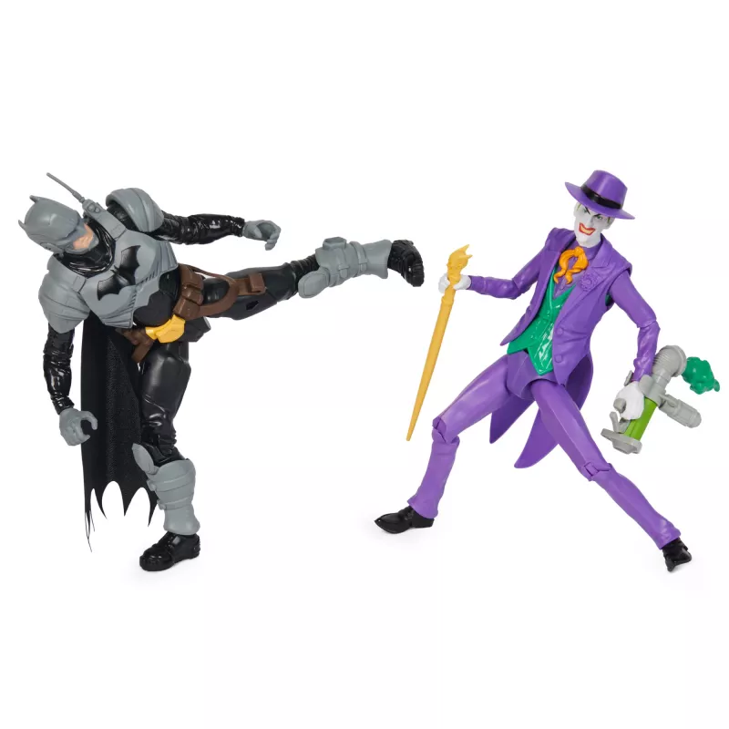 DC Comics Batman Adventures veikėjų rinkinys Betmenas prieš Džokerį, 2 figūrėlės, 12 šarvų aksesuarų, 12 colių superherojų žaislas berniukams ir mergaitėms
