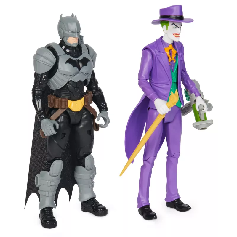 DC Comics Batman Adventures veikėjų rinkinys Betmenas prieš Džokerį, 2 figūrėlės, 12 šarvų aksesuarų, 12 colių superherojų žaislas berniukams ir mergaitėms
