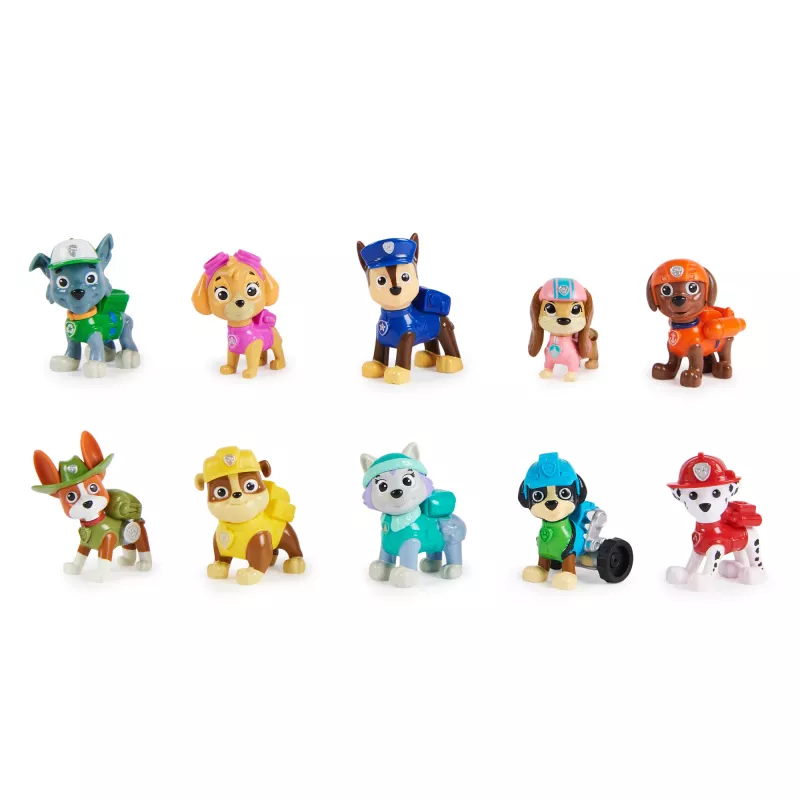 PAW Patrol 10-mečio jubiliejinis dovanų rinkinys „Visos letenos ant denio“ su 10 kolekcinių figūrėlių, žaislai vaikams nuo 3 metų
