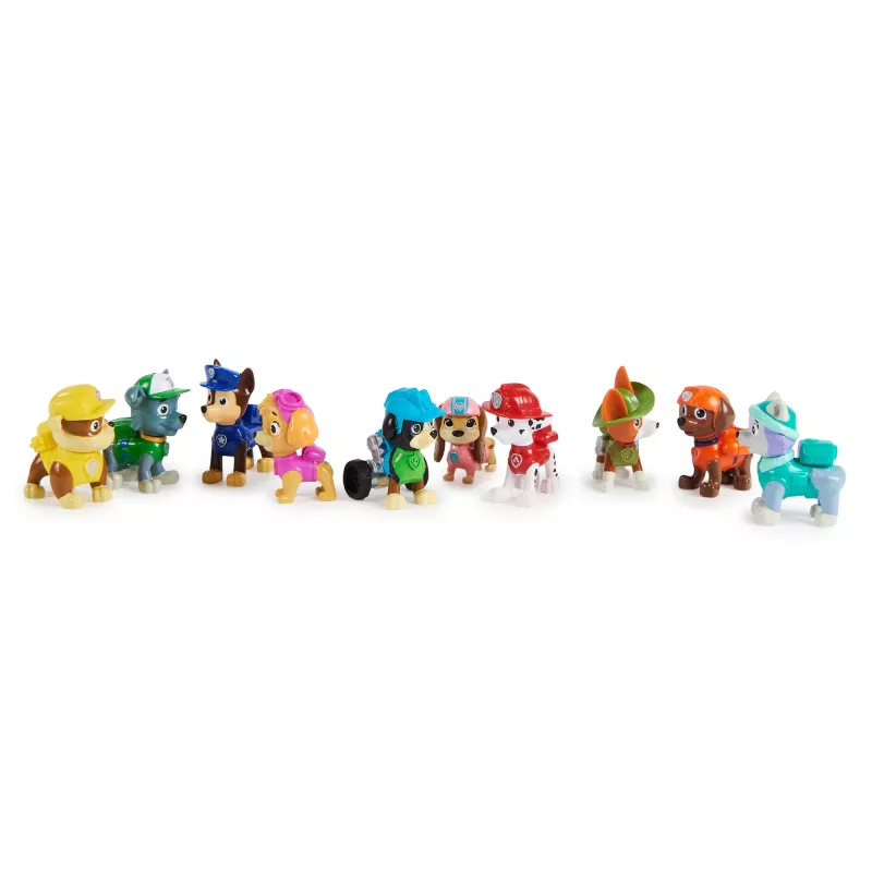 PAW Patrol 10-mečio jubiliejinis dovanų rinkinys „Visos letenos ant denio“ su 10 kolekcinių figūrėlių, žaislai vaikams nuo 3 metų