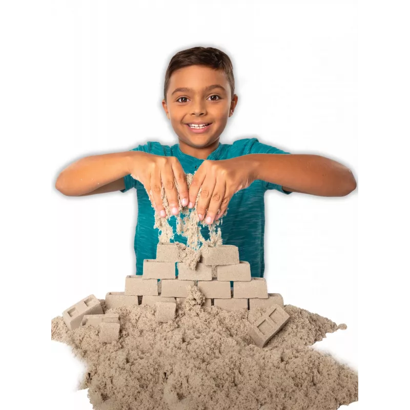 Kinetic Sand Dig N' Demolish rinkinys su 1 kg žaidimo smėlio ir žaisliniu sunkvežimiu, sensorinis žaislas vaikams nuo 5 metų