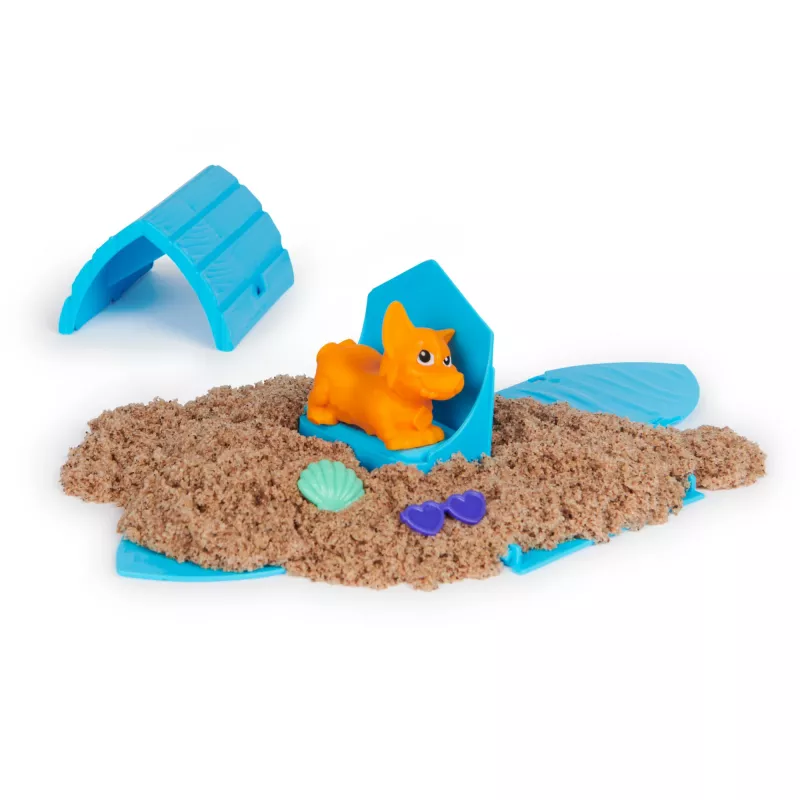 Kinetinio smėlio rinkinys Spinmaster Kinetic Sand Doggie Dig su formelėmis, įvairiaspalvis, nuo 5 metų