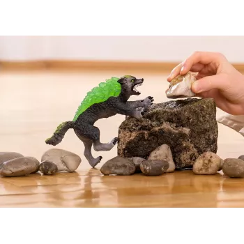 Figūrėlė Schleich ELDRADOR CREATURES Granite Wolf model 70153, 7+, žalia/pilka
