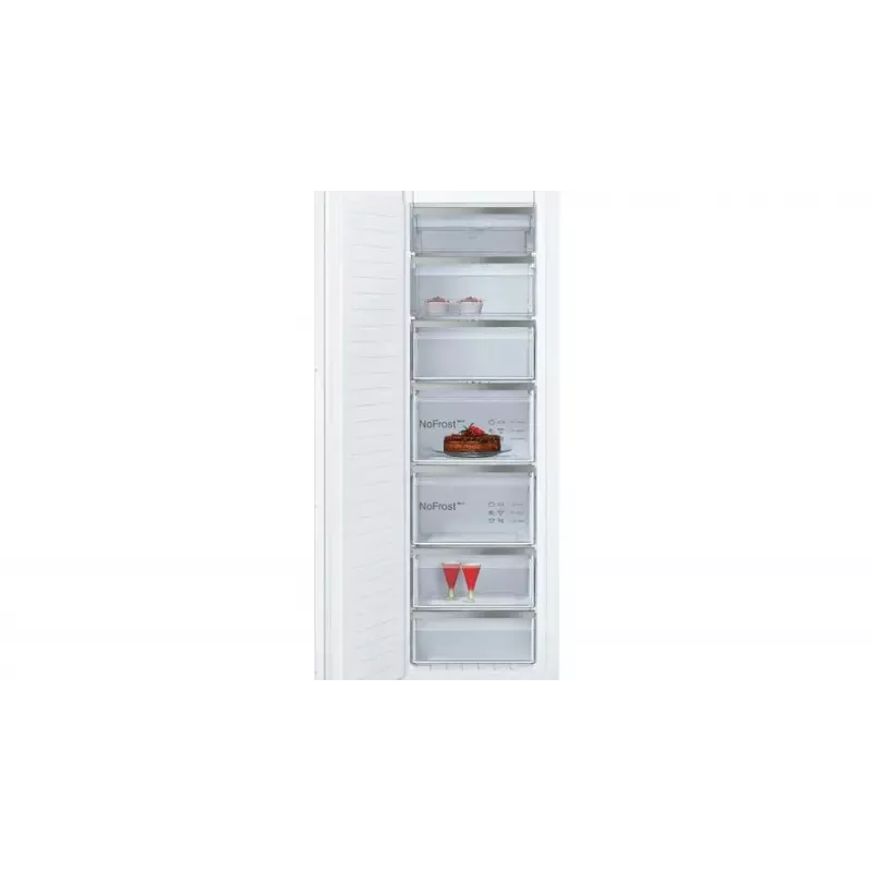 Įmontuojamas šaldiklis NEFF GI7813CE0 — 212 L, NoFrost, 4 žvaigždutės, 13,8 kg/24h, kairi vyriai, baltas