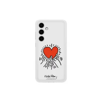 Apsauginis TPU dėklas Samsung Galaxy S24+ — Suit Case White, Red Transparent, 6,7 col.