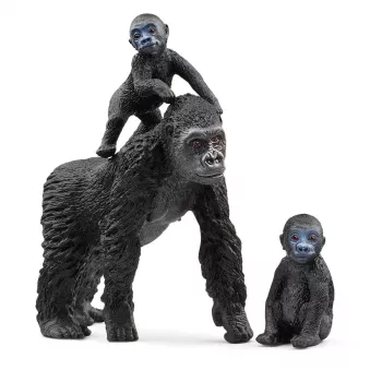 Schleich WILD LIFE Gorillų šeima, 3 m., Džiunglės, Laukiniai gyvūnai / nuotykių žaislai, Juoda, Pilka