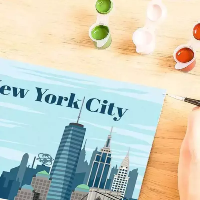 Piešimo rinkinys Ravensburger CreArt — Spalvingas Niujorkas (tapyba pagal numerius)