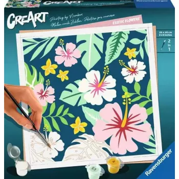 Piešimo rinkinys Ravensburger CreArt – Egzotiniai augalai (modelis 23729) spalvinimo pagal skaičius rinkinys