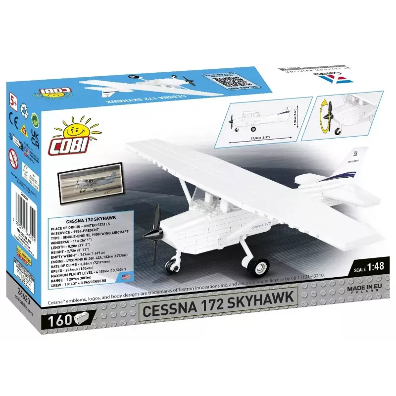 Konstruktorius Cobi Cessna 172 Skyhawk White statybinis rinkinys