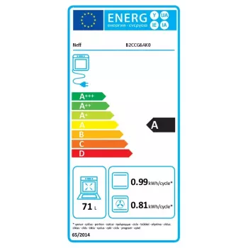 NEFF BX48PB virimo komplektas – zoninė indukcinė kaitlentė (4 zonos) ir elektrinė orkaitė (71 L), stiklo keramikos paviršius, juoda