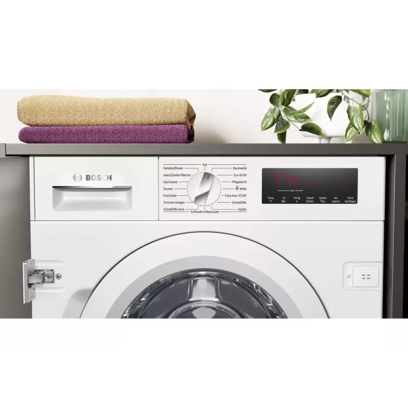 Bosch Serie 8 WIW28443 įmontuojama skalbyklė, 8 kg, 1400 aps./min., balta
