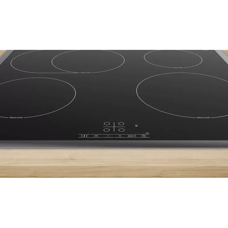Bosch Serie 4 PIF64RBB5E įmontuojama indukcinė kaitlentė, juoda, 60 cm, 4 zonos
