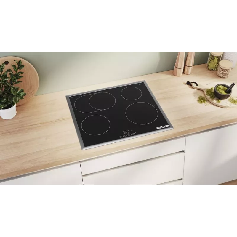 Bosch Serie 4 PIF64RBB5E įmontuojama indukcinė kaitlentė, juoda, 60 cm, 4 zonos