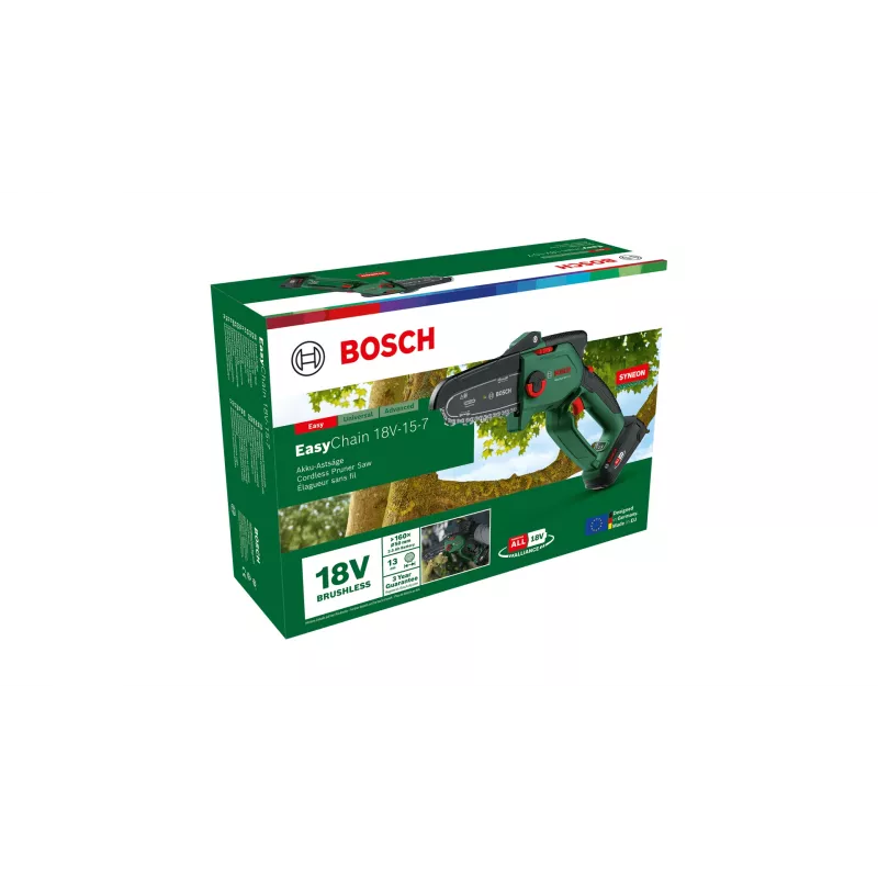 Bosch EasyChain 18V-15-7 grandininis pjūklas (juoda, žalia)