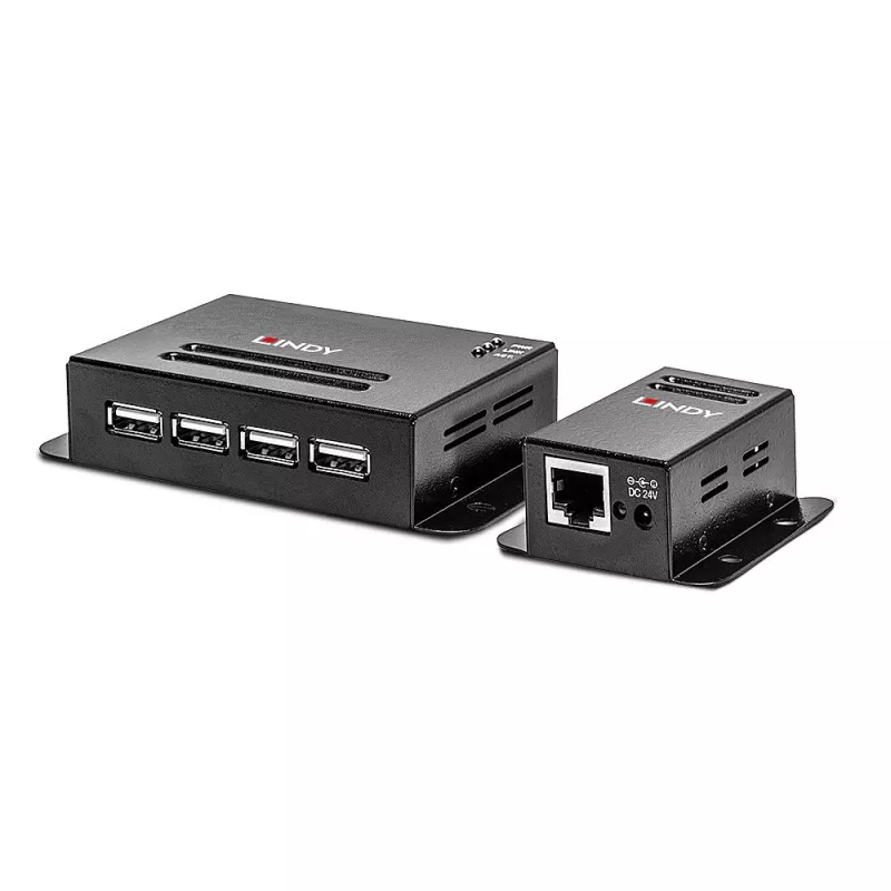 Lindy USB 2.0 Cat.6 ilgintuvas 50m 4 prievadų, siųstuvas ir imtuvas