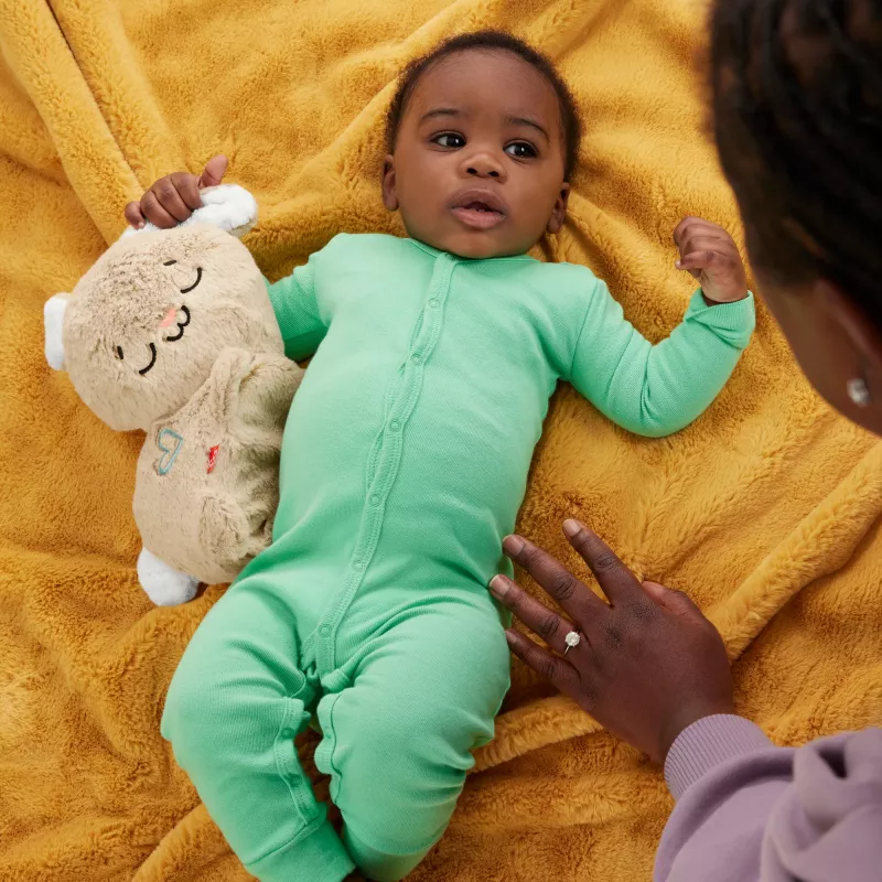 Fisher-Price Soothe & Settle Bunny – minkštas zuikis su garsais ir judesiu