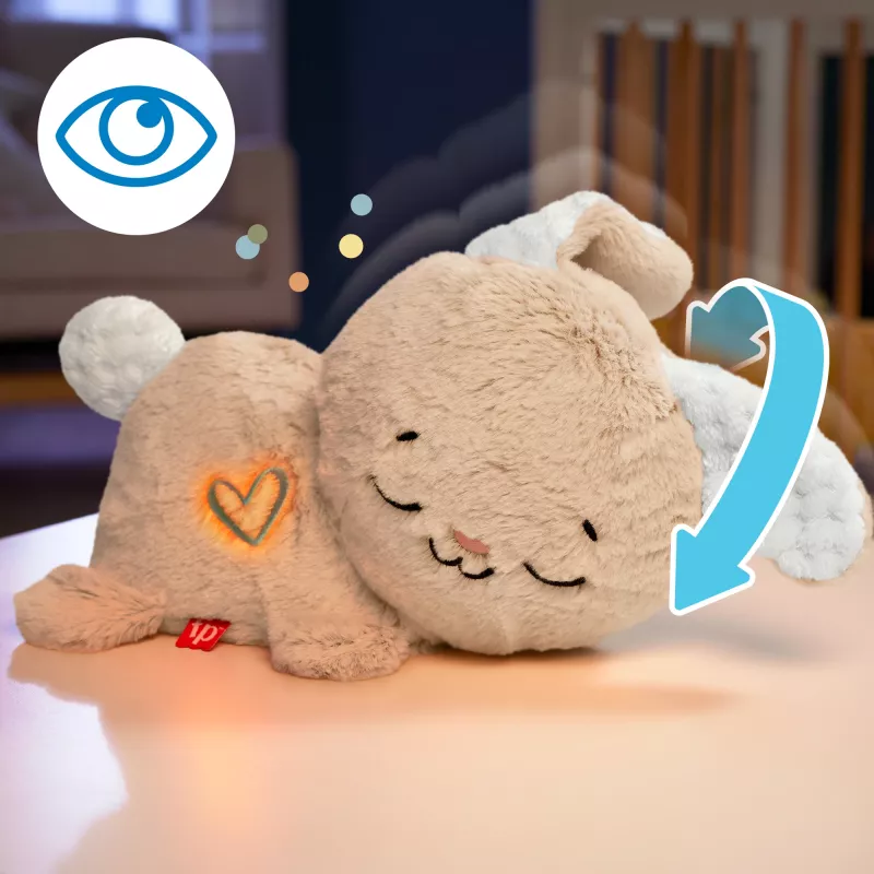 Fisher-Price Soothe & Settle Bunny – minkštas zuikis su garsais ir judesiu