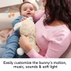 Fisher-Price Soothe & Settle Bunny – minkštas zuikis su garsais ir judesiu