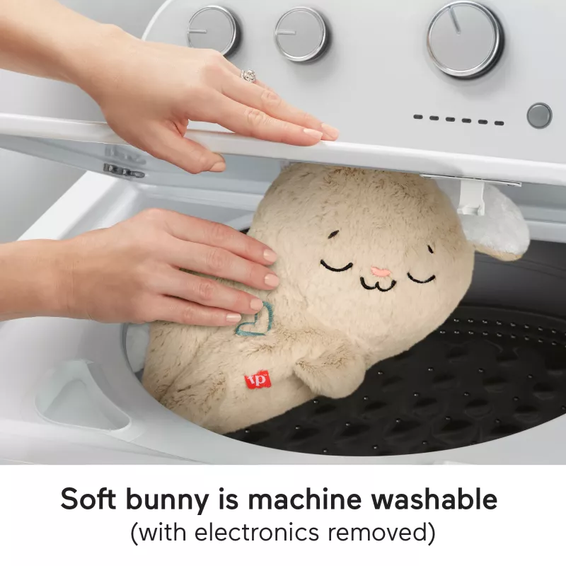 Fisher-Price Soothe & Settle Bunny – minkštas zuikis su garsais ir judesiu