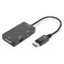 DIGITUS ASSMANN DisplayPort keitiklio laidas, DP - HDMI+DVI+VGA M-F/F/F, 20cm 3 viename