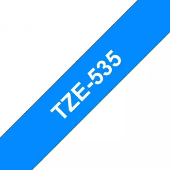Brother TZe535 juostelė etiketėms 12mm balta ant mėlynos