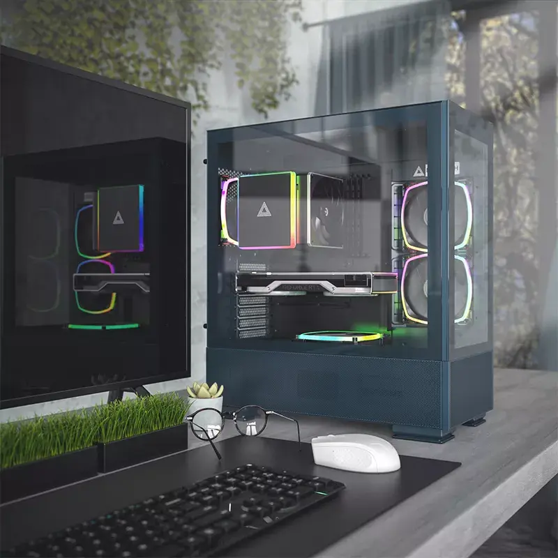 PC korpusas Montech SKY TWO Midi Tower mėlynas