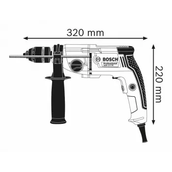 Bosch 0 601 1B2 002 gręžtuvas 500 RPM Beklėjis 2,4 kg Juodas, Mėlynas