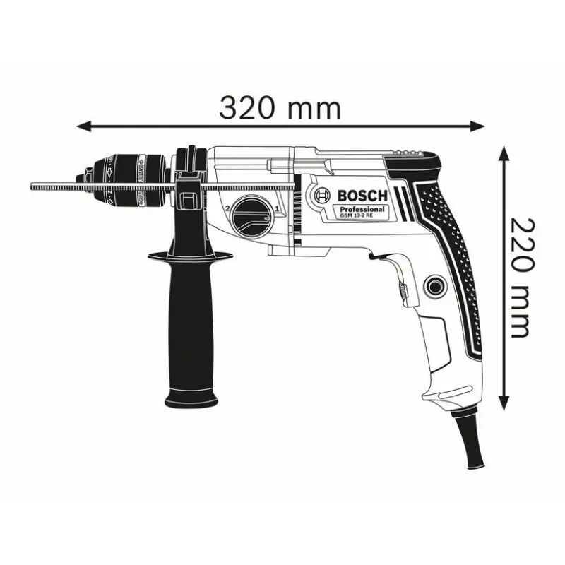Bosch 0 601 1B2 002 gręžtuvas 500 RPM Beklėjis 2,4 kg Juodas, Mėlynas