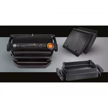 Kontaktinė keptuvė Tefal GC7148 – 2000 W, nerūdijančio plieno korpusas, stačiakampė, reguliuojamas termostatas, grotelinis paviršius, 365×365×175 mm