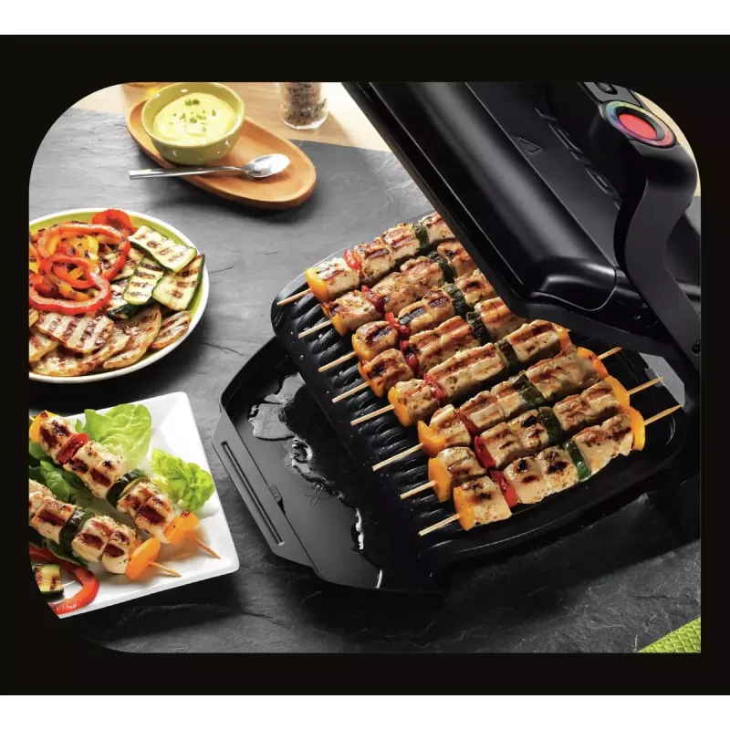 Kontaktinė keptuvė Tefal GC7148 – 2000 W, nerūdijančio plieno korpusas, stačiakampė, reguliuojamas termostatas, grotelinis paviršius, 365×365×175 mm