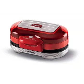 Ariete 205 Hamburger Maker Party Time, mėsainių gaminimo aparatas, 1200 W, dvigubos nelimpančios plokštės, 2 skyriai, lengvai valomas, raudonas