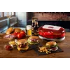 Ariete 205 Hamburger Maker Party Time, mėsainių gaminimo aparatas, 1200 W, dvigubos nelimpančios plokštės, 2 skyriai, lengvai valomas, raudonas