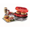 Ariete 205 Hamburger Maker Party Time, mėsainių gaminimo aparatas, 1200 W, dvigubos nelimpančios plokštės, 2 skyriai, lengvai valomas, raudonas