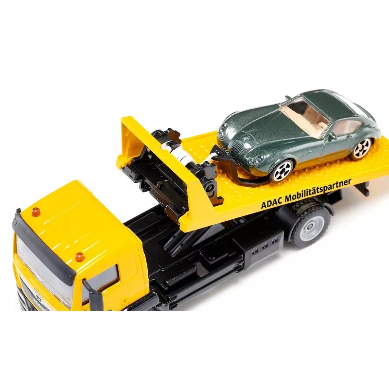 Siku MAN ADAC gedimų vilkikas 1:55, surinktas modelis 58×170×57 mm