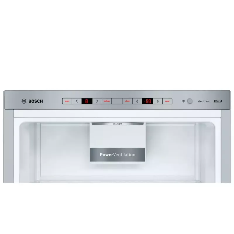 Šaldytuvas-šaldiklis Bosch Serie 6 KGE398IBP — 343 L, nerūdijantis plienas, dešinės pusės durys