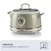 Ariete 2904 ryžių virimo aparatas – elektrinis ryžių virimo aparatas su keramikiniu dubeniu – naminiams sušiams – multivirimo aparatas – Vintage linija – 3,5 l – 650 W – smėlio spalvos