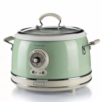 Ariete 2904 Ryžių viryklė - elektrinė ryžių viryklė su keramikiniu dubeniu - naminiai sušiai - multiviryklė - Vintage linija - 3,5 l - 650 W - žalia