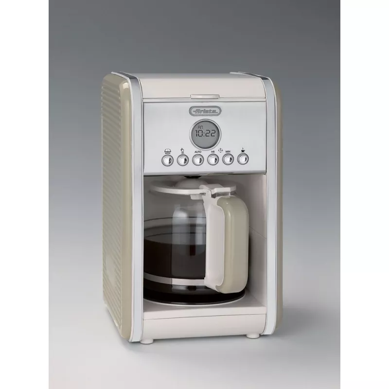 Ariete 1342 Kavos Virimo Aparatas Amerikietiškai Kavai, Grūdinto Stiklo Asotis, Iki 12 Puodelių, 24 Val. Programavimo Laikmatis, LCD Ekranas, Automatinis Išsijungimas, 2000 W, Plastikas, Smėlio Spalvos