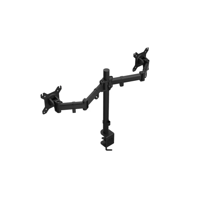 Monitorio laikiklis ENDORFY Atlas Double 2 ekranams 27 colių (68,6 cm), spaustuvas, VESA 75x75–100x100, 8 kg vienam ekranui, juodas