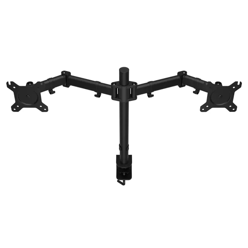 Monitorio laikiklis ENDORFY Atlas Double 2 ekranams 27 colių (68,6 cm), spaustuvas, VESA 75x75–100x100, 8 kg vienam ekranui, juodas