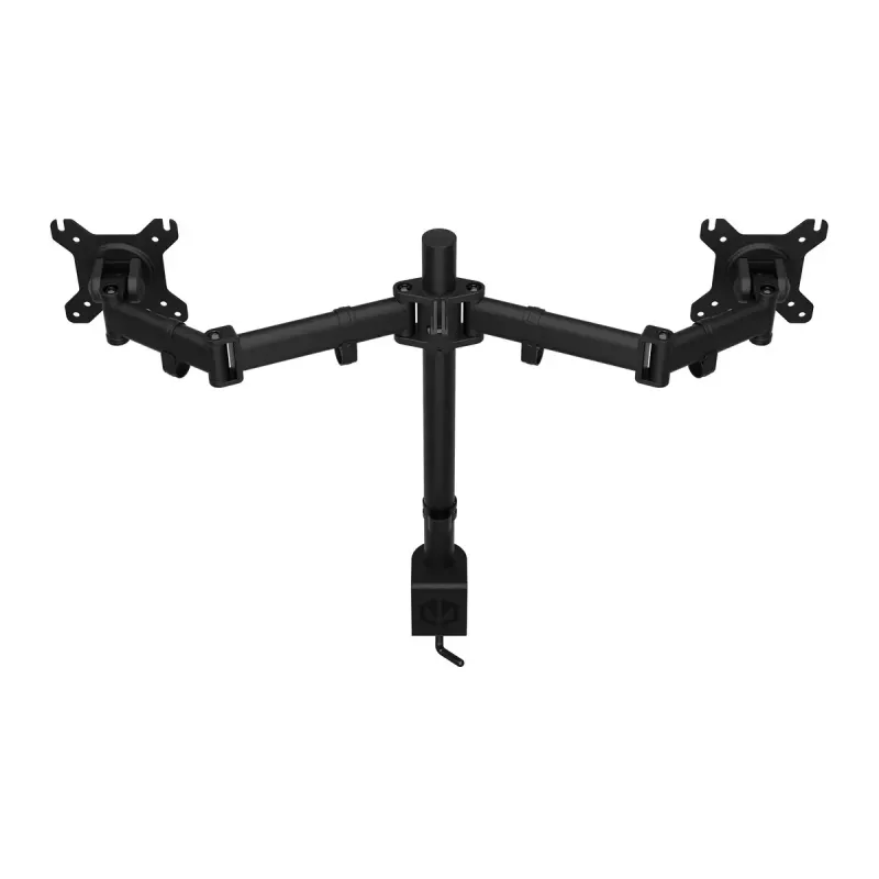 Monitorio laikiklis ENDORFY Atlas Double 2 ekranams 27 colių (68,6 cm), spaustuvas, VESA 75x75–100x100, 8 kg vienam ekranui, juodas