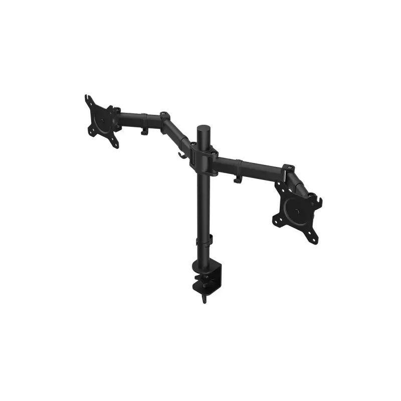 Monitorio laikiklis ENDORFY Atlas Double 2 ekranams 27 colių (68,6 cm), spaustuvas, VESA 75x75–100x100, 8 kg vienam ekranui, juodas