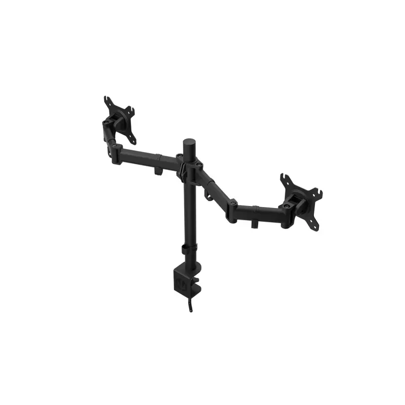Monitorio laikiklis ENDORFY Atlas Double 2 ekranams 27 colių (68,6 cm), spaustuvas, VESA 75x75–100x100, 8 kg vienam ekranui, juodas