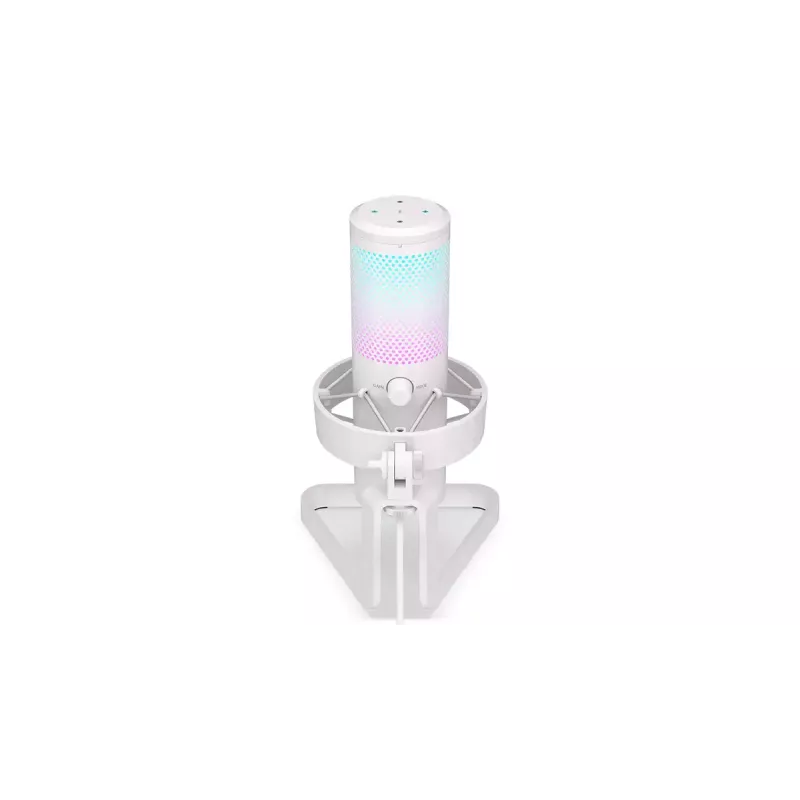 Mikrofonas PC ENDORFY AXIS Streaming White – USB, kardioidinis, 30–18 kHz, 192 kHz/24 bit, stalinis stovas, nutildymas, ausinių išvestis