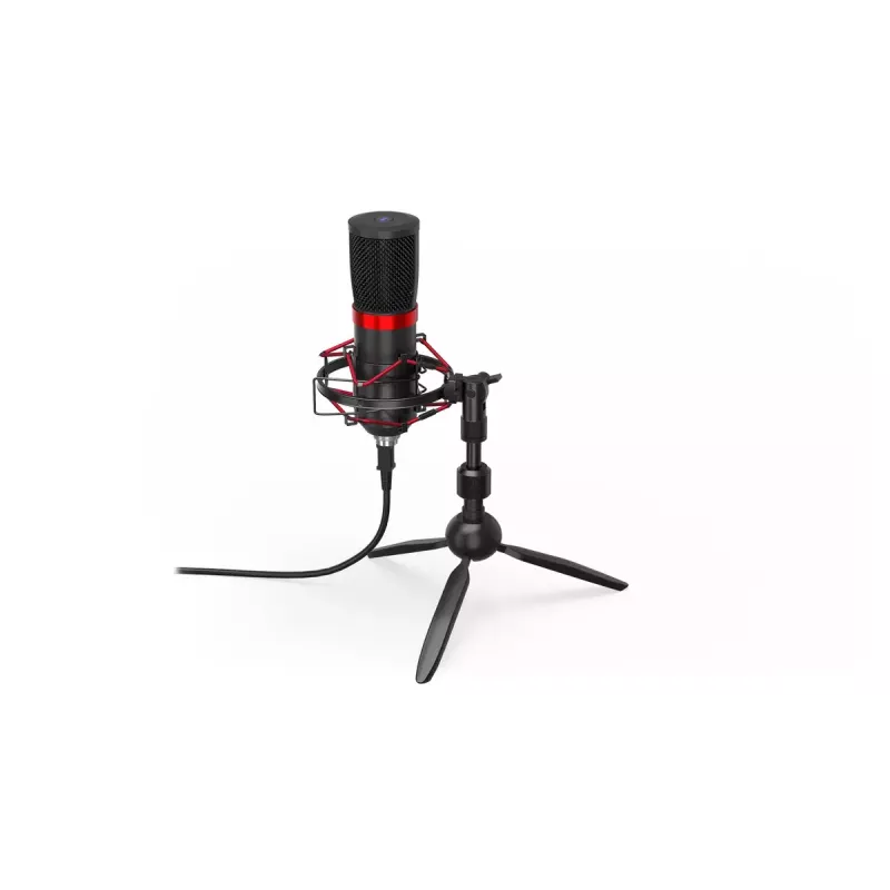 Mikrofonas PC ENDORFY Solum Streaming T – USB laidinis, 24 bitų / 48 kHz, 18–21000 Hz, stalinis stovas, ausinių išvestis, juodas