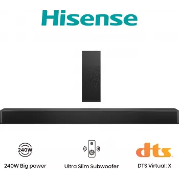 Hisense HS2100 garso juosta, 2.1 kanalai, 240 W, DTS Virtual:X, Dolby Digital Plus